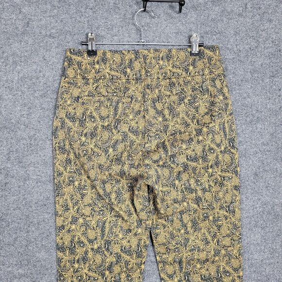 SOFT SURROUNDINGS 2DU27 Tan Blue Floral Medallion Superla Stretch Pants SIZE XS - Picture 5 of 11